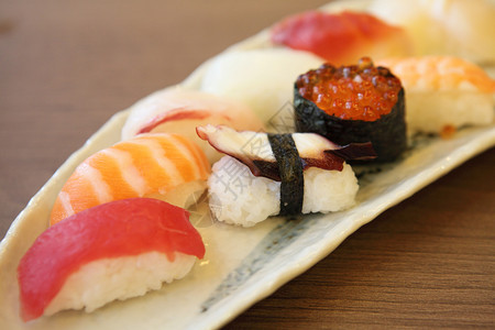 金枪鱼寿司混合寿司背景