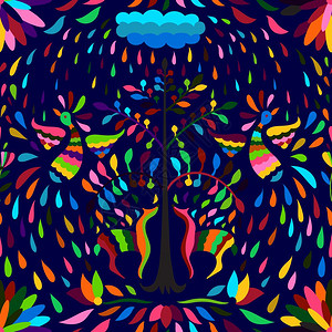 树下明亮动物和雨nigtblue背景图片