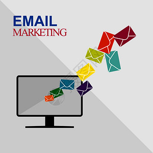 利用计算机邮件简单平板设计的电子邮件营销图片