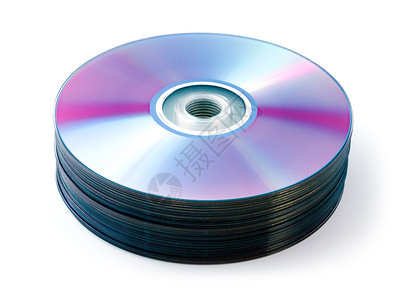 在白色背景上隔离cddvd堆栈白色隔离的cddvd堆栈图片