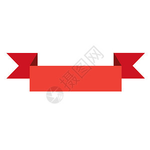红丝带横幅标志红丝带横幅白色背景平板风格红丝带横幅图标用于网站设计徽标应用程序红丝带符号图片