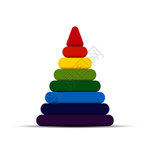 childr彩色元素的玩具金字塔简单设计图片