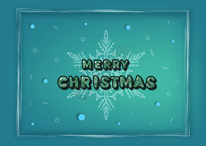 圣诞记事本蓝色配有创意文字框架和雪花的成分用于假日设计的手写字母矢量图解图片