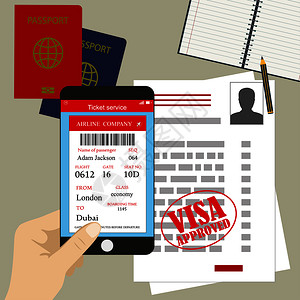 空白签证或工作许可护照图片