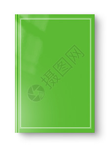 封闭的绿色空白书模型带有框架在白色上孤立关闭的绿色空白书在上孤立的框架图片