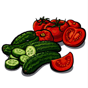 新鲜黄瓜和西红柿图片