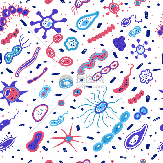 涂鸦风格细菌图片