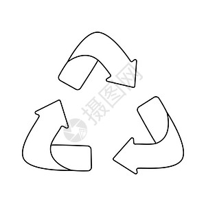 橄榄箭头回收生态符号循环图标材料符号简单矢量设计插图在白色背景中分离橄榄箭头回收生态符号循环图标图片