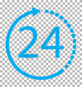 透明圆24小时图标在透明背景24小时服务符号24小时符号背景