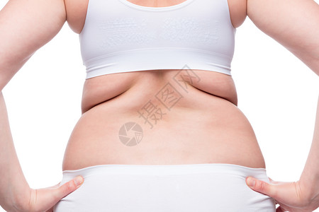 折叠在一个胖女人的背上靠近身体穿着内衣高清图片