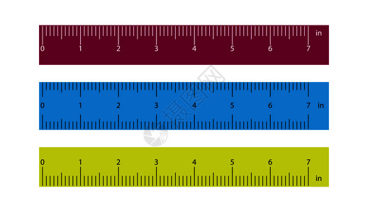 彩色塑料尺科学尺高清图片