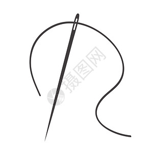 缝纫针线带线针插图设计图片