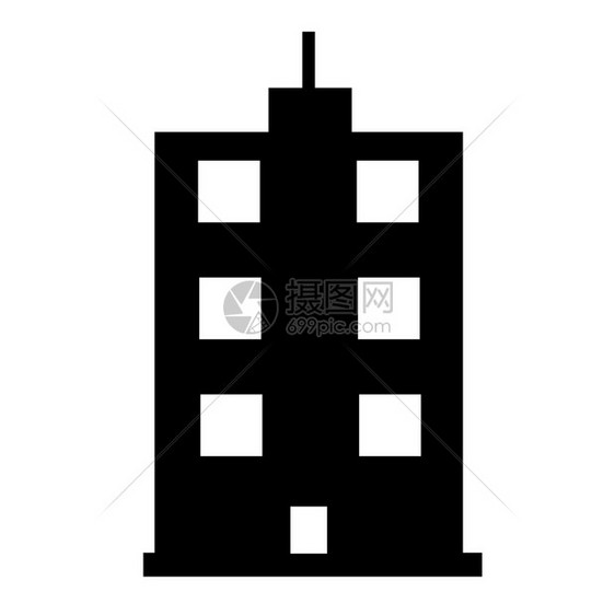 白色背景的建筑物图标平面样式您的网站设计标志应用程序ui塔摩天大楼符号高度建筑图标的居住志图片