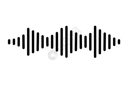 UI模板白色背景上的音频信号图标平面样式网站设计标识应用程序ui音波符号的频图标乐脉冲符号等效背景