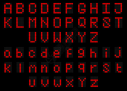 红色引导数字英语大写小字体显示引导字体数母大写体小显示在黑色背景上图片