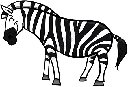 黑白条纹斑马卡通可爱的斑马插画