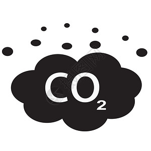 云图标白色背景上的co2图标平板样式用于网站设计标识应用程序ui排放符号的二氧化碳图标减少排放符号背景