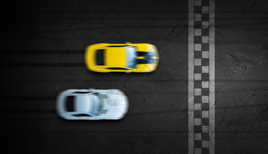 在赛道上两场车比到达终点线上面两场赛车比图片