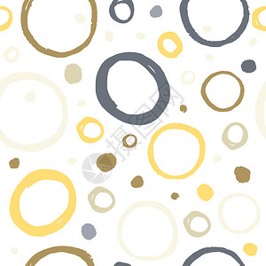 笔触圆抽象无缝模式白色背景上的圆形元素为手画简单的设计纹理形状混乱壁纸背景剪贴本矢量说明的纹理抽象无缝模式白色背景上的圆形元素为设计图片