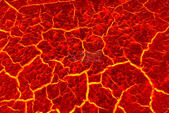 火山爆发后红裂地面质热图片