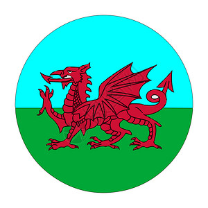 英国 旗walesuk红色龙旗矢量说明eps10插画