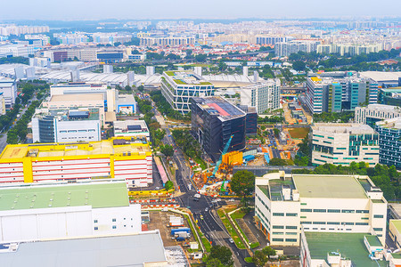 沙纳波尔的空中观察公路商业中心建筑工地图片
