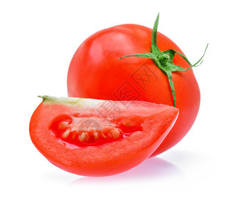 白背景孤立的西红柿图片