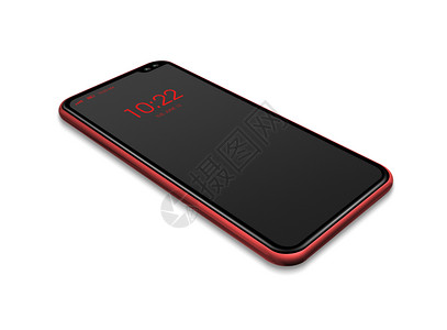全屏数字黑和红色智能手机模型在白色上隔离3d转换全屏黑色和红智能手机模型在白色上隔离图片
