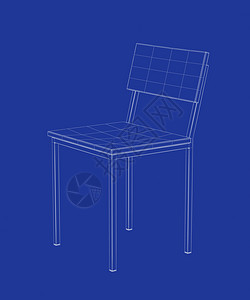 3个三维有线框架餐椅模型背景图片