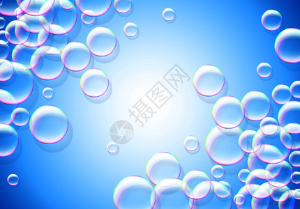 蓝色肥皂气泡图片
