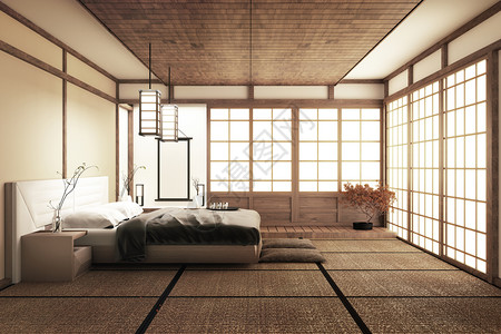 日式榻榻米现代日式本卧室模拟设计最美的卧室背景