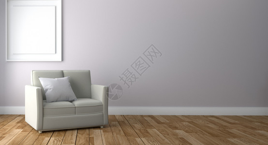 起居有常室内有沙发和架子的起居室内客厅空白色墙壁背景的木地板3D背景