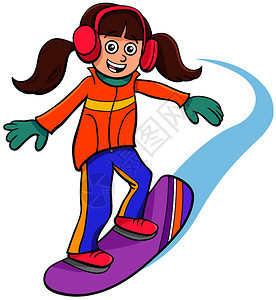 冬季滑雪的女孩图片