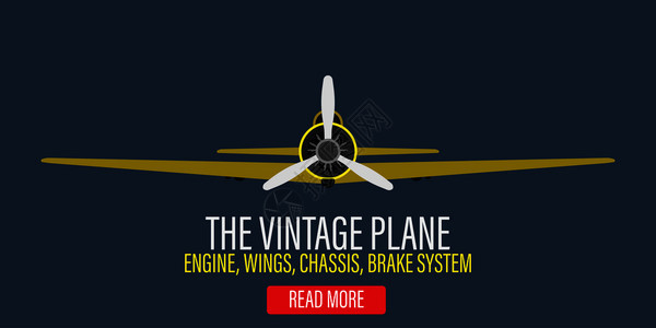 古老的飞机引擎矢量说明背景反向黄色飞机螺旋桨行冒险双机经典平板艺术横幅传单机图片