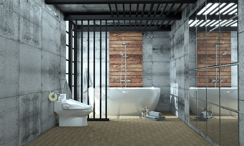 现代监狱素材在花岗岩砖壁底的瓷砖地板内浴室缸空白概念背景