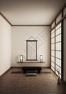 Japn房间风格模拟室内设计3D翻譯图片