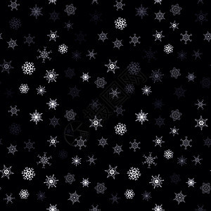 圣诞节雪花无缝模式由美丽的旋转透明雪花制成落图片