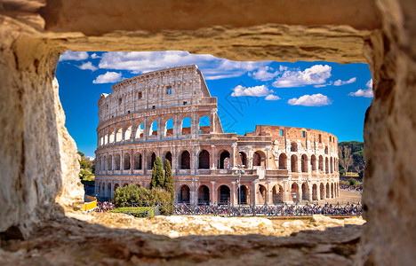 透过石窗永久城市的著名地标意大利首都图片