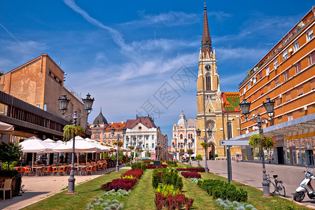 多彩建筑位于塞尔比亚的Vojvdina地区背景