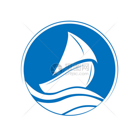 航行的帆船图标设计图片