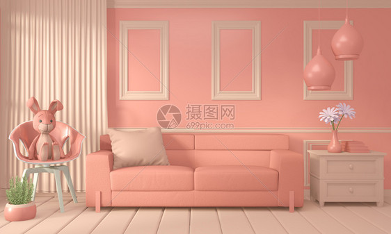 粉色风格的室内装修图片