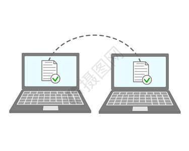 数据传输ftp文件接收器和笔记本计算机备份副图片