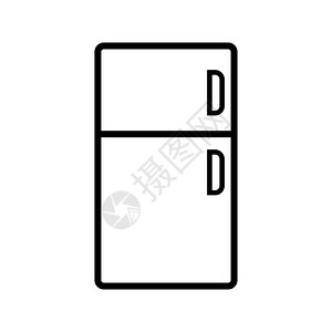 冰箱厨房用电器图标矢量设计模板图片