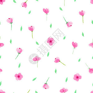 花卉水彩色无缝结构背景设计图片