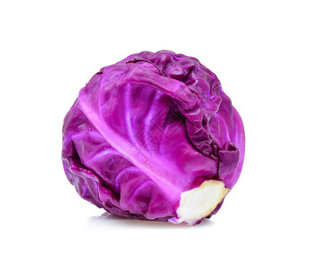 白色背景的紫卷心菜图片