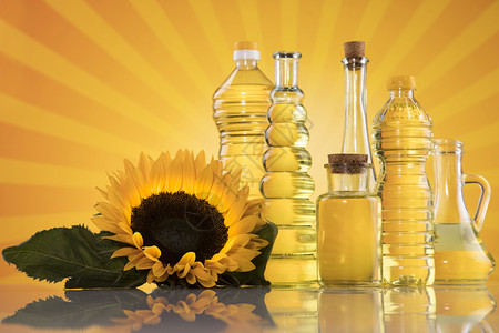 向日葵油食用瓶子背景图片