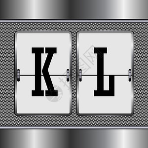 机械kl矢量说明的金属字母表图片