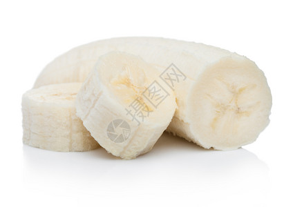 新鲜成熟的有机香蕉白底片切图片