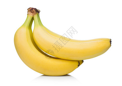 白色背景的新鲜成熟有机香蕉集群图片