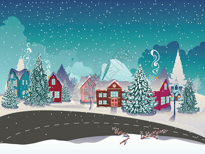 冬季农村房屋村庄背景图片